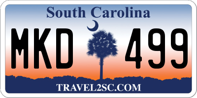 SC license plate MKD499