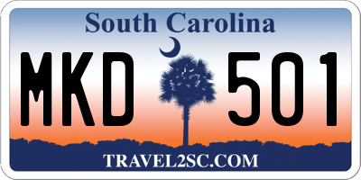 SC license plate MKD501