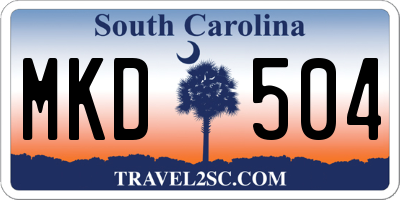 SC license plate MKD504