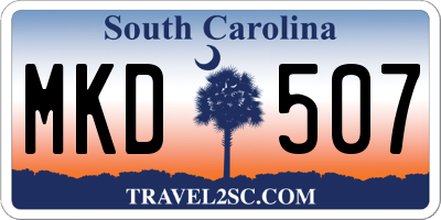 SC license plate MKD507