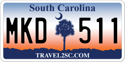 SC license plate MKD511