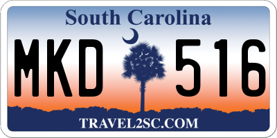 SC license plate MKD516