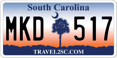 SC license plate MKD517