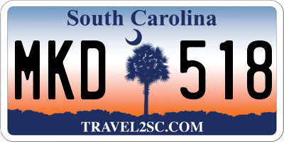 SC license plate MKD518