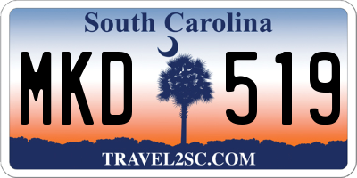 SC license plate MKD519