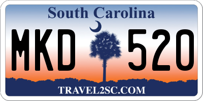 SC license plate MKD520