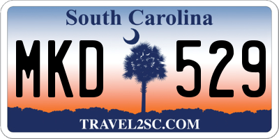 SC license plate MKD529