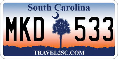 SC license plate MKD533