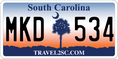 SC license plate MKD534