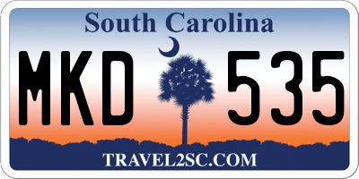 SC license plate MKD535