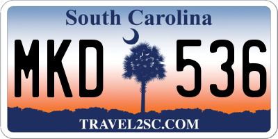 SC license plate MKD536