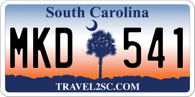 SC license plate MKD541