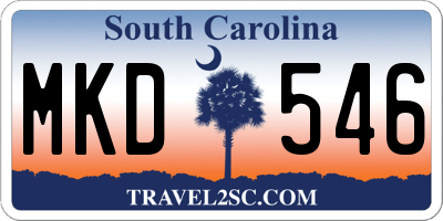 SC license plate MKD546