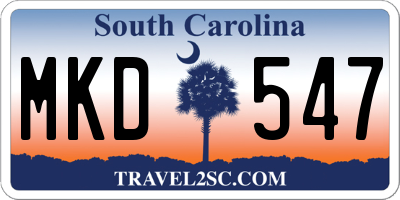 SC license plate MKD547