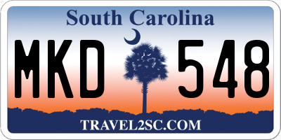 SC license plate MKD548