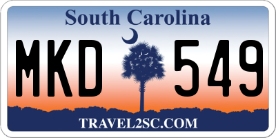 SC license plate MKD549