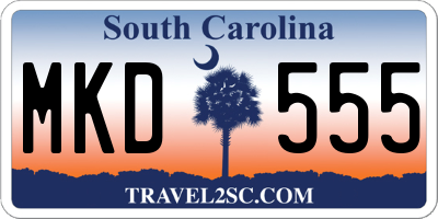 SC license plate MKD555