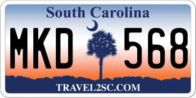 SC license plate MKD568