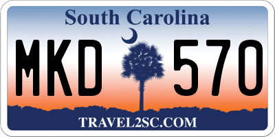 SC license plate MKD570