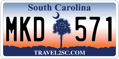 SC license plate MKD571