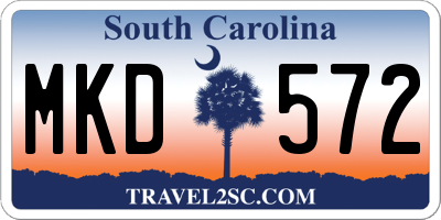 SC license plate MKD572