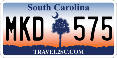 SC license plate MKD575