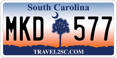 SC license plate MKD577