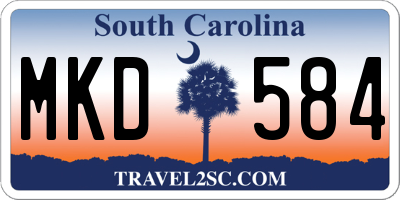 SC license plate MKD584