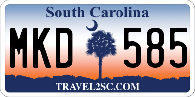 SC license plate MKD585