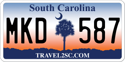 SC license plate MKD587