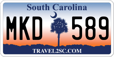 SC license plate MKD589