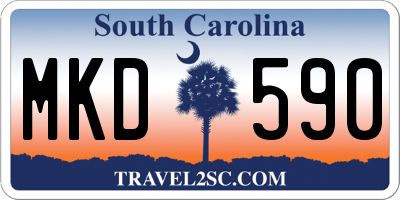 SC license plate MKD590