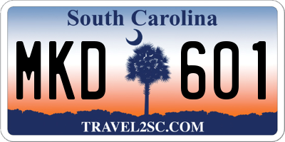 SC license plate MKD601