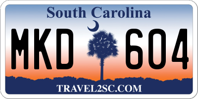 SC license plate MKD604