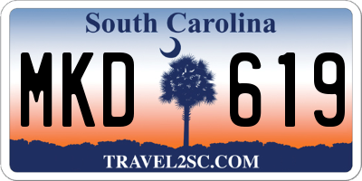 SC license plate MKD619