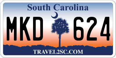 SC license plate MKD624