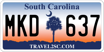 SC license plate MKD637