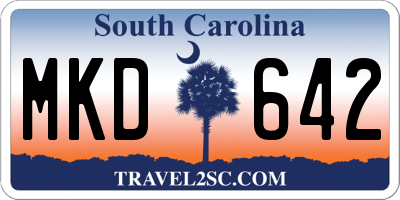 SC license plate MKD642
