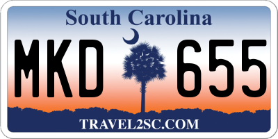 SC license plate MKD655
