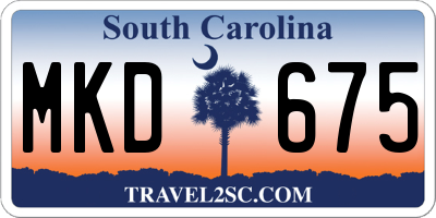 SC license plate MKD675