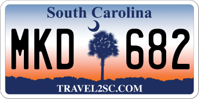 SC license plate MKD682