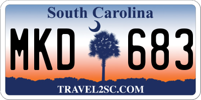 SC license plate MKD683