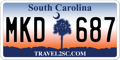 SC license plate MKD687