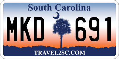SC license plate MKD691