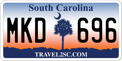 SC license plate MKD696