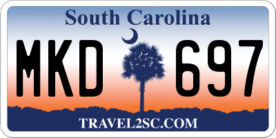 SC license plate MKD697