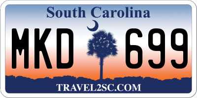 SC license plate MKD699