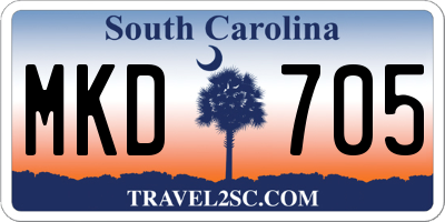 SC license plate MKD705