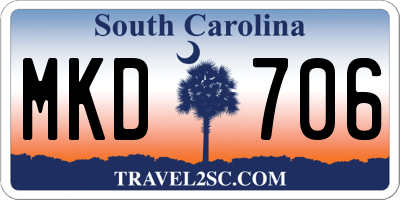 SC license plate MKD706