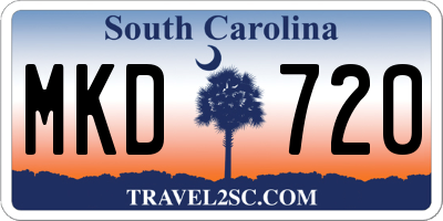 SC license plate MKD720